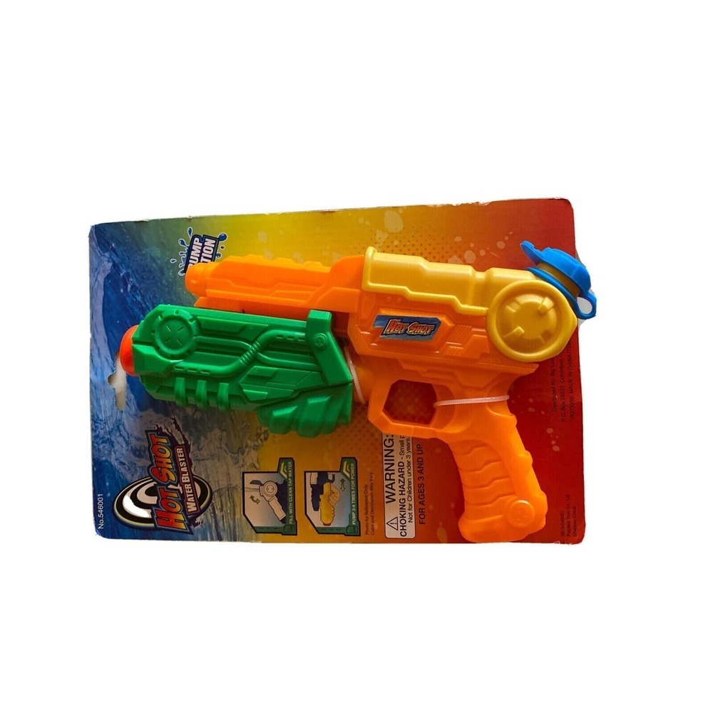 Hot Shot Water Blaster Pump‎ Action Orange Green Water Gun Toy New 546001